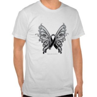 Skin Cancer Butterfly Ribbon Tees