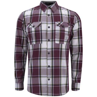 Jack & Jones Mens Long Sleeve Check Load Shirt   Port      Mens Clothing