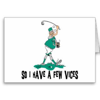 Funny Golfer With Vices Card