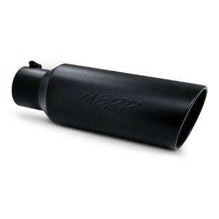 MBRP T5130BLK Black Finish 4" Inlet 18" Length 6" Outer Diameter Rolled End Exhaust Tip Automotive