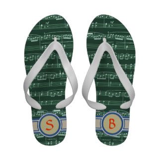 custom fashion green sheet music sandals