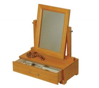 Mele Natural Finish Jewelry Box with Swing Mirror —