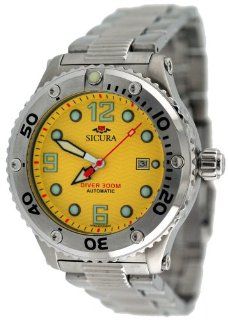 Sicura Men's 300M Automatic Diver Watch #SM606 MY (Yellow Dial) Watches