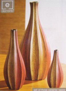Set of 3 Ceramic Decorative Vases House Warming  