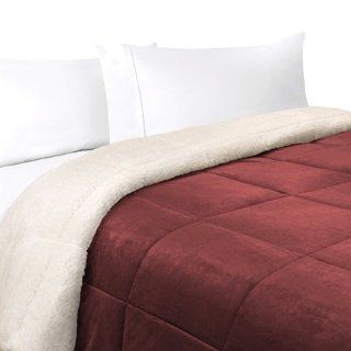 Avenue 8 Reversible Mink to Sherpa Comforter   Red   Twin  
