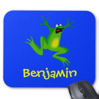 Cute Cartoon Frog Personalized Name Gift Mousepads