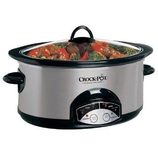 Rival SCVP609 SS 6 Quart Programmable Slow Cooking Crock Pot Cooker, Stainless Steel Kitchen & Dining