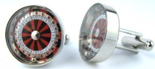 Novelty Fun Moving Ball Roulette Wheel Cufflinks Jewelry