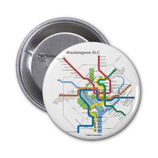 Washington Transit DC Subway Map Underground Pinback Buttons