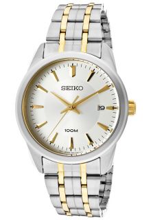 Seiko SGEG07  Watches,Mens Silver Dial Two Tone Stainless Steel, Casual Seiko Quartz Watches