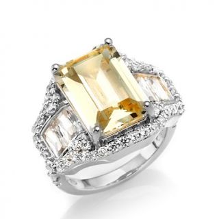 Victoria Wieck 14.04ct Absolute™ Emerald Cut Canary with Baguette Sides R