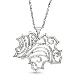 Precious Moments® Diamond Accent Leaf Pendant in Sterling Silver