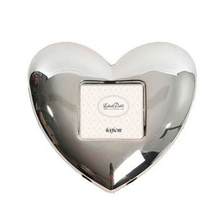 silver heart shaped photo frame by oh so chic