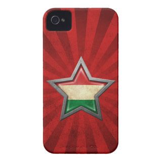 Hungarian Flag Star with Rays of Light iPhone 4 Case Mate Cases