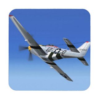 WWII P51 Mustang Fighter Plane Beverage Coaster