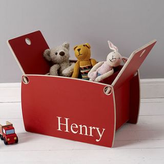 personalised wooden toy box by childs & co