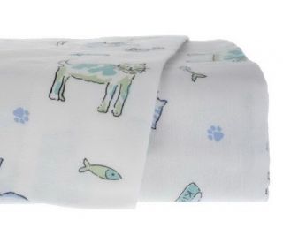 Northern Nights Cats Meow 100Cotton Flannel Twin Sheet Set —