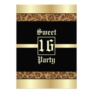 Black & Cougar Sweet 16 Birthday Party Invitation