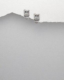 sterling silver 12mm owl earrings by lovethelinks