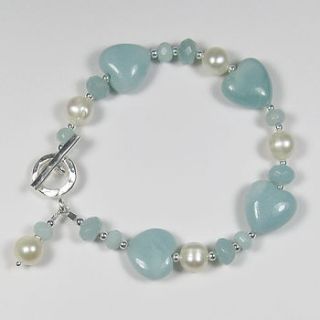 freshwater pearl and ite heart bracelet by tessa tyldesley