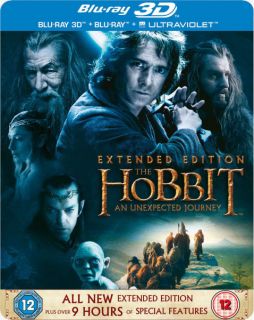 The Hobbit An Unexpected Journey 3D   Extended Edition   Limited Edition Steelbook (Includes 2D Version and UltraViolet Copy)      Blu ray