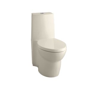 KOHLER Saile Almond 1.6 GPF 12 in Rough In WaterSense Elongated Dual Flush 1 Piece Standard Height Toilet
