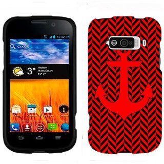 ZTE Imperial Anchor Chevron Mini Red and Black Phone Case Cover Cell Phones & Accessories