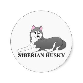 Siberian Husky Dog Cartoon Stickers