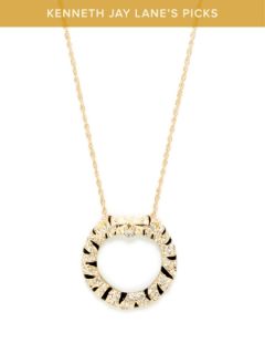 Double Leopard Magnifying Glass Pendant Necklace by Kenneth Jay Lane