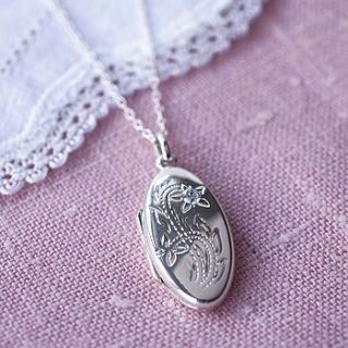 silver oval locket necklace by martha jackson