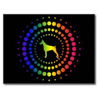 Doberman Pinscher Rainbow Studs Post Card