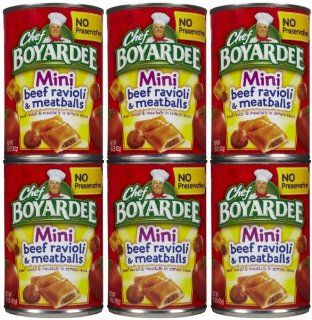 Chef Boyardee Mini Bites Beef Ravioli & Meatballs 15 oz  Prepared Food  Grocery & Gourmet Food