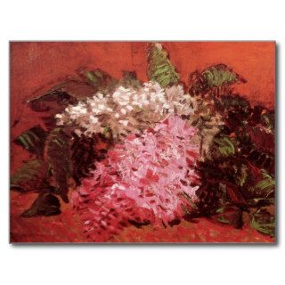Van Gogh; Lilacs. Vintage Pink Flowers, Floral Art Postcard