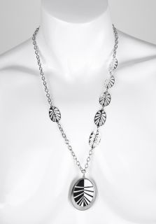 Invicta Jewelry J0040  Jewelry,Womens Silver Black and White Optical Stone Pendant Necklace, Fashion Jewelry Invicta Jewelry Necklaces Jewelry