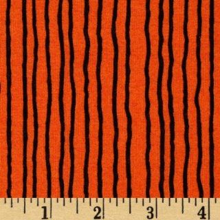 44'' Wide Hair Raising Halloween Stripes Orange Fabric By The Yard