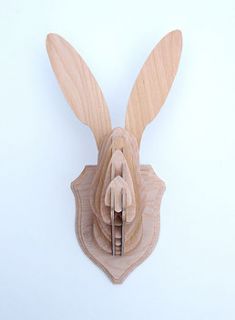 rabbit head wall trophy by clive roddy