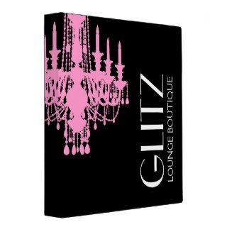 311 Glitz Boutique   Pink Chandelier Vinyl Binder