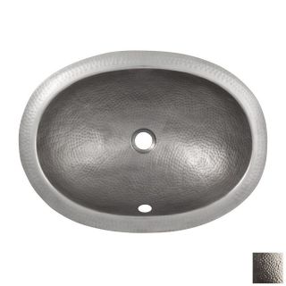 The Copper Factory Artisan Satin Nickel Copper Drop In Oval Bathroom Sink with Overflow (Drain Included)
