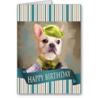 Chic French Bulldog Birthday Card