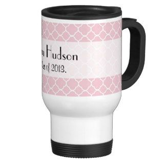 Graduation   Quatrefoil Shape   Pink White Coffee Mugs