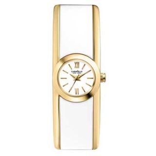 Ladies Caravelle New York™ Round White Bangle Watch (Model 44L144