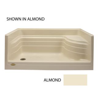 Jacuzzi Bonaire 92 in H x 61 in W x 33 in L Almond Acrylic 1 Piece Shower with Integrated Seat