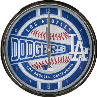 Los Angeles Dodgers Chrome Clock  Sports Fan Wall Clocks  Sports & Outdoors