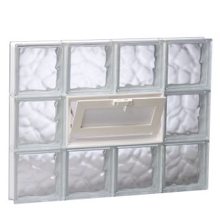 REDI2SET 38 in x 20 in Wavy Glass Pattern Series Frameless Replacement Glass Block Window
