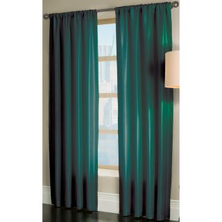 allen + roth Florence 63 in L Solid Teal Rod Pocket Window Curtain Panel