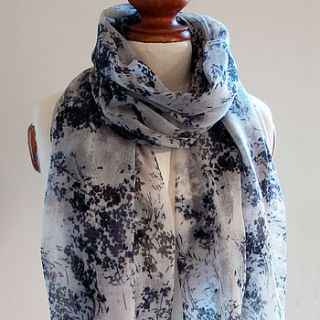 delicate flower pure wool scarf by highland angel