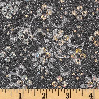 58'' Wide Temptation Knit Embossed Metallic Sequin Silver Fabric By The Yard