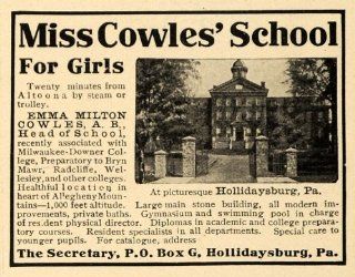 1911 Ad Miss Cowles School Girls Hollidaysburg Altoona   Original Print Ad  
