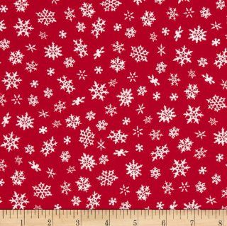 Elf on the Shelf Snowflakes Red Fabric