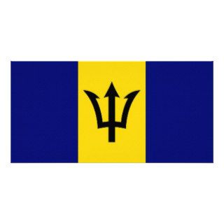 Barbados National Flag Photo Card Template